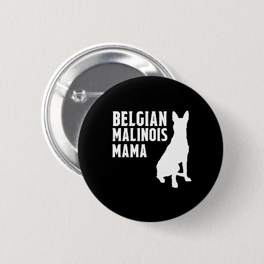 Belgische Malinois Mama Silhouette Ronde Button 5,7 Cm (Voorkant /achterkant)