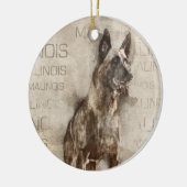 Belgische Malinois - Mechelaar - Maligator Keramisch Ornament (Links)