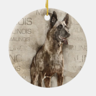 Belgische Malinois - Mechelaar - Maligator Keramisch Ornament