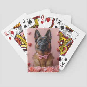 Belgische Malinois met Rozen - Valentijnsdag  Pokerkaarten
