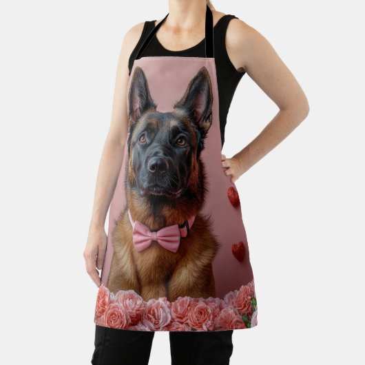 Belgische Malinois met Rozen - Valentijnsdag Schort (Insitu)