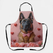 Belgische Malinois met Rozen - Valentijnsdag Schort (Voorkant)