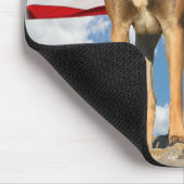 Belgische Malinois met vlag mousepad Muismat (Hoek)