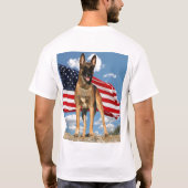 Belgische Malinois met vlag t-shirt (Achterkant)