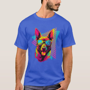 Belgische Malinois met zonnebril 80s 90s meisje T-shirt