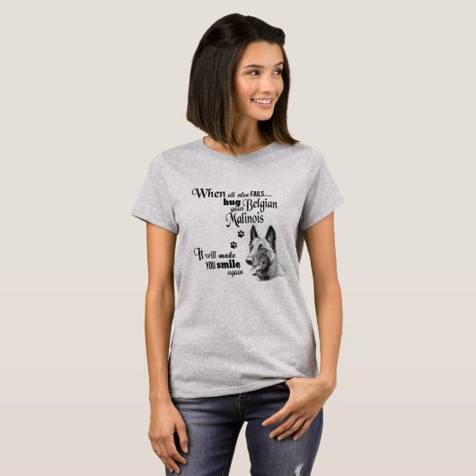 Belgische Malinois moderne kunst schattige hondenr T-shirt (Voorkant volledig)