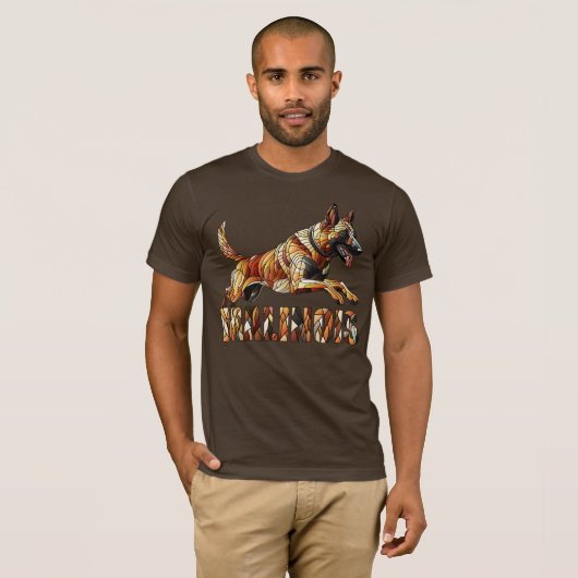 Belgische Malinois - Mozaïekkunst T-shirt (Voorkant volledig)