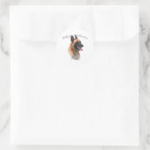 Belgische Malinois Pap 2 Ronde Sticker (Tas)