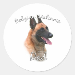 Belgische Malinois Pap 2 Ronde Sticker