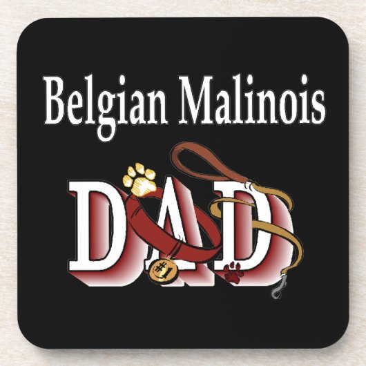 Belgische Malinois papa Bier Onderzetter (Voorkant)