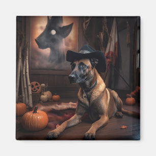 Belgische Malinois Pompoenen Halloween Griezelen Magneet