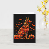 Belgische Malinois Pumpkin Jack O Lantern Hallowee Kaart (Gele Bloem)