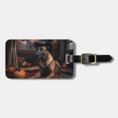 Belgische Malinois Pumpkins Halloween Scary Bagagelabel (Voorkant horizontaal)