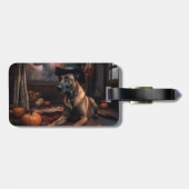 Belgische Malinois Pumpkins Halloween Scary Bagagelabel (Achterkant horizontaal)