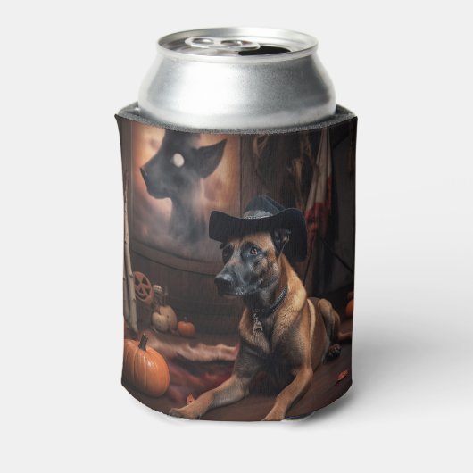 Belgische Malinois Pumpkins Halloween Scary Blikjeskoeler (Blikje Achterkant)