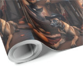 Belgische Malinois Pumpkins Halloween Scary Cadeaupapier (Rol Hoek)