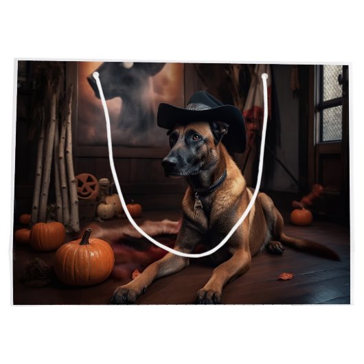 Belgische Malinois Pumpkins Halloween Scary Groot Cadeauzakje (Achterkant)
