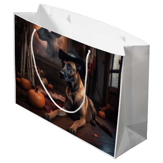 Belgische Malinois Pumpkins Halloween Scary Groot Cadeauzakje (Achterkant Gekanteld)