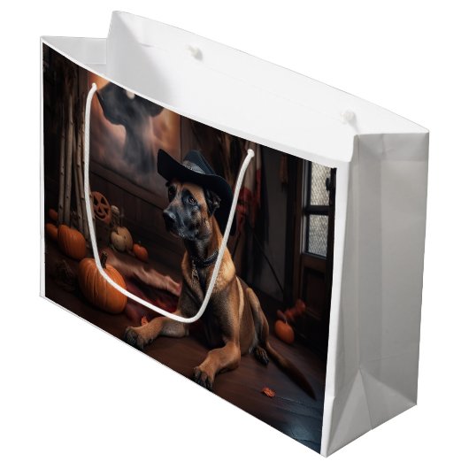 Belgische Malinois Pumpkins Halloween Scary Groot Cadeauzakje (Voorkant Gekanteld)