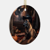 Belgische Malinois Pumpkins Halloween Scary Keramisch Ornament (Rechts)