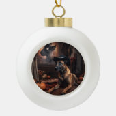 Belgische Malinois Pumpkins Halloween Scary Keramische Bal Ornament (Voorkant)