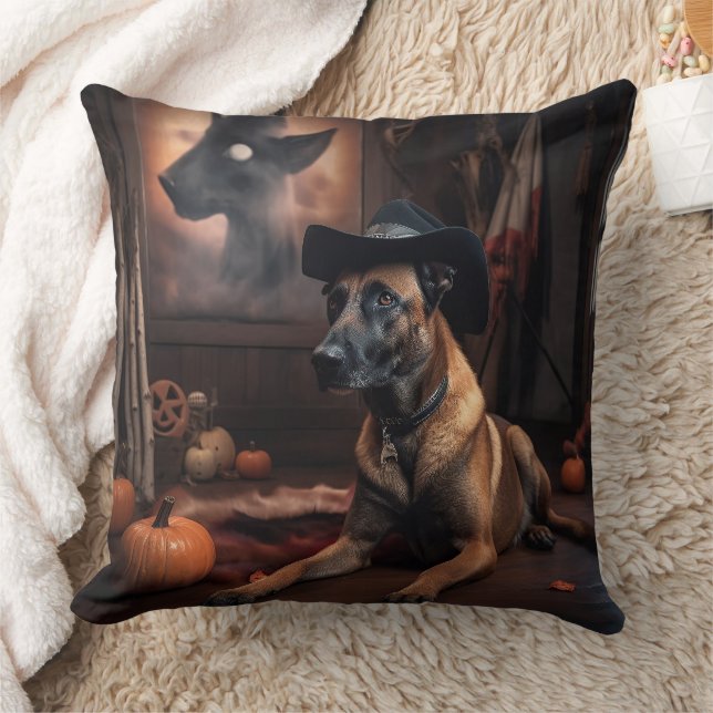 Belgische Malinois Pumpkins Halloween Scary Kussen (Deken)