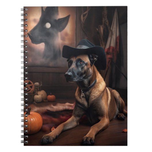 Belgische Malinois Pumpkins Halloween Scary Notitieboek (Voorkant)