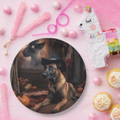 Belgische Malinois Pumpkins Halloween Scary Papieren Bordje (Feest)