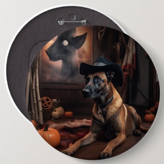 Belgische Malinois Pumpkins Halloween Scary Ronde Button 6,0 Cm (Voorkant /achterkant)
