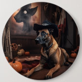 Belgische Malinois Pumpkins Halloween Scary Ronde Button 6,0 Cm (Voorkant)