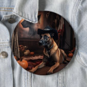 Belgische Malinois Pumpkins Halloween Scary Ronde Button 6,0 Cm (In situ)