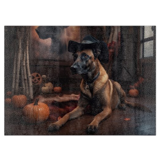 Belgische Malinois Pumpkins Halloween Scary Snijplank (Voorkant)