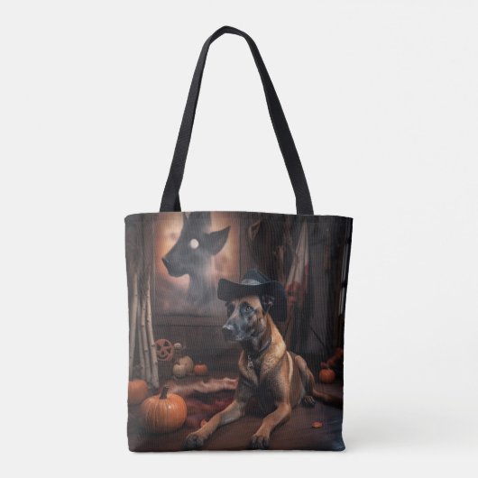 Belgische Malinois Pumpkins Halloween Scary Tote Bag (Achterkant)