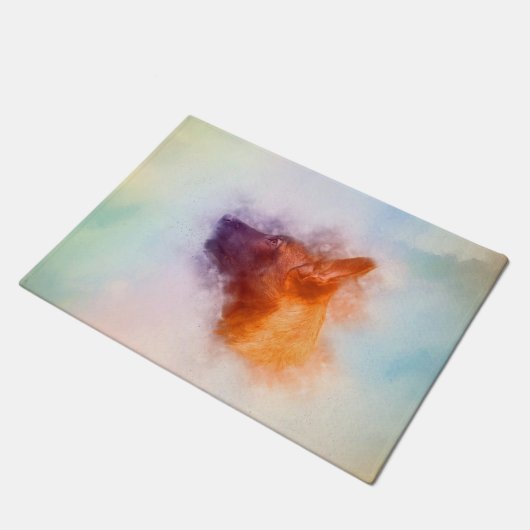 Belgische Malinois Puppy Painting - Mechelaar Deurmat (Schuin)