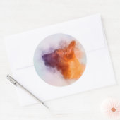 Belgische Malinois Puppy Painting - Mechelaar Ronde Sticker (Envelop)