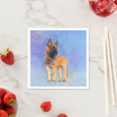 Belgische Malinois Puppy Painting - Mechelaar Servetten (Insitu)