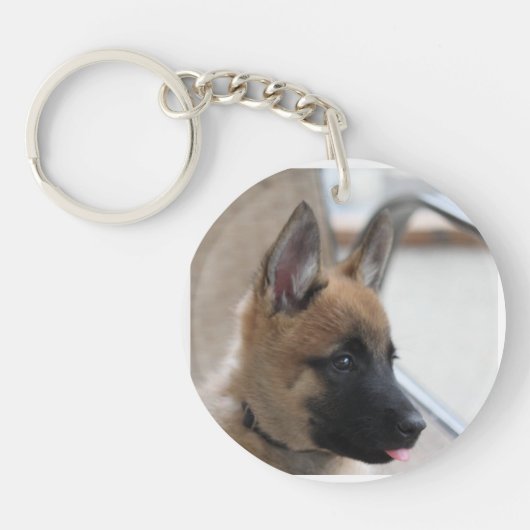 Belgische Malinois Puppy Sleutelhanger (Voorkant)