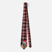 Belgische Malinois Red Plaid Holiday Christmas Stropdas (Voorkant)