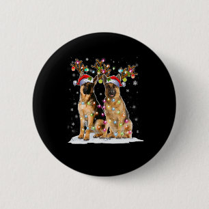 Belgische Malinois Rendier Hoed Kerstman Kerstverl Ronde Button 5,7 Cm