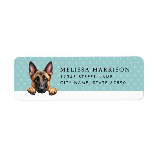 Belgische Malinois Retouradreslabels Etiket (Voorkant)