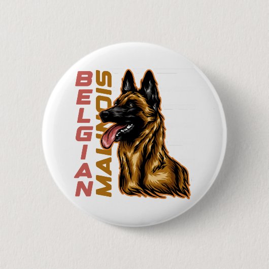 Belgische Malinois Ronde Button 5,7 Cm (Voorkant)