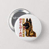 Belgische Malinois Ronde Button 5,7 Cm (Voorkant /achterkant)