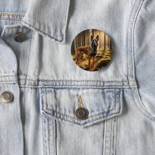Belgische Malinois Ronde Button 5,7 Cm (In situ)