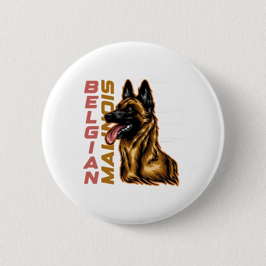 Belgische Malinois Ronde Button 5,7 Cm (Voorkant)
