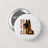 Belgische Malinois Ronde Button 5,7 Cm (Voorkant /achterkant)