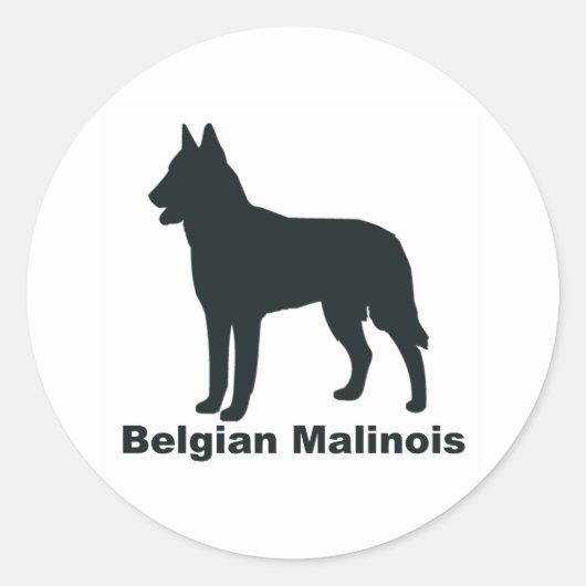 Belgische Malinois Ronde Sticker (Voorkant)