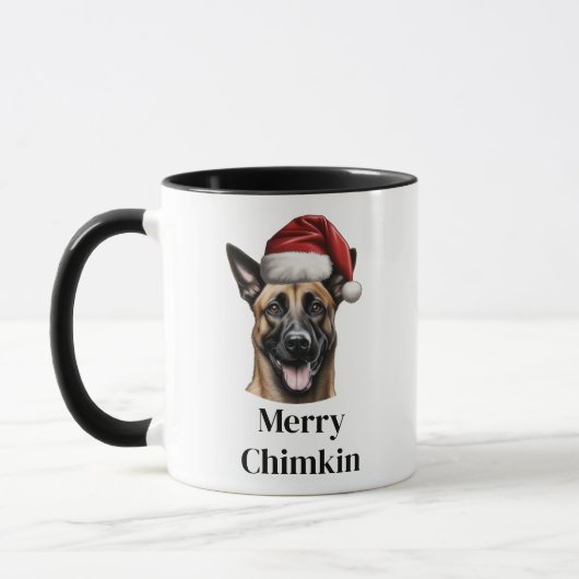 Belgische Malinois Santa Hat Kerstmis Mok (Links)