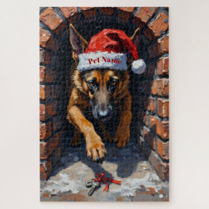 Belgische Malinois Schoorsteen Ophaal Missie Hoed Legpuzzel