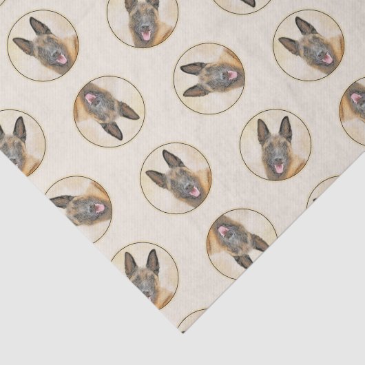 Belgische Malinois Shepherd Mahogany Schilderkunst Tissuepapier (Detail)