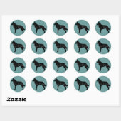 Belgische Malinois Silhouet Ronde Sticker (Vel)